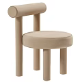 Modern Upholstered Dining Chair With Round Seat And Multiple Color Options