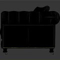 Elegant Black Leather Sofa With Tufted Design Armrests And Decorative Pillow