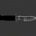 Detailed Sculpture Carving On Artisan Metal Knife With Intricate Blade And Black Handle