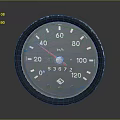 Vehicle Speedometer Gauge With km/h Scale And Black Bezel Design