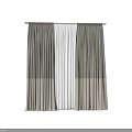 Two Tone Gray and Beige Curtains with Sheer Inner Layer for Window Interior Decor