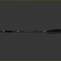 Traditional Spear Weapon With Wooden Shaft Black Gold Decorations Pointed Tip And Feathered End