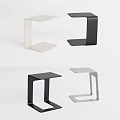 Modern Minimalist Side Tables with Geometric Design and White Black Gray Colors for Home Decor