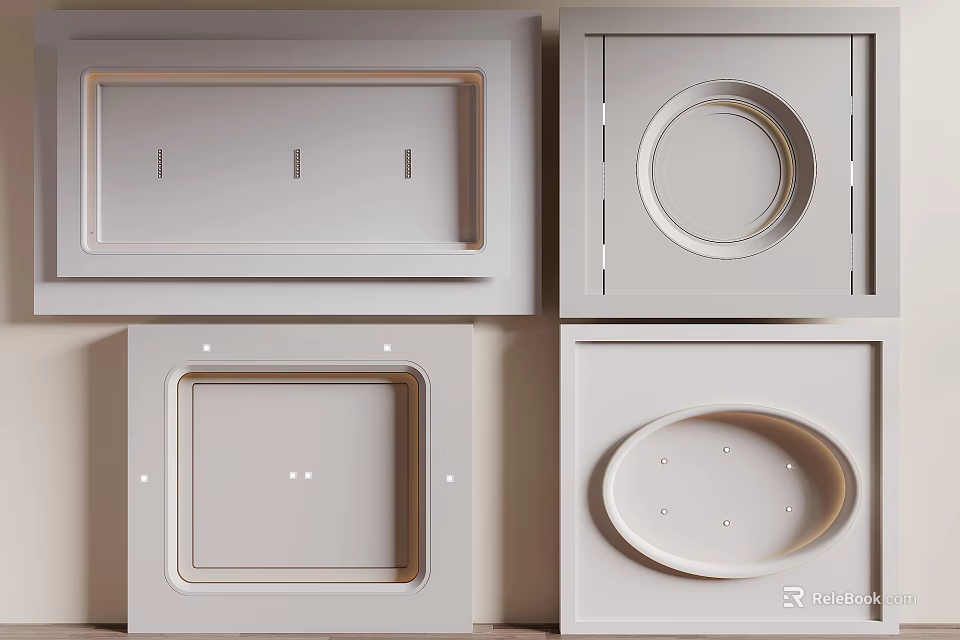 Variety Of Minimalist Ceiling Designs For Interior 3d model