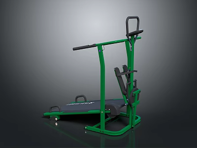 Green Multifunctional Sports Equipment With Treadmill And Pull up Bar For Home Gym 3d model
