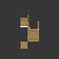 Modern Wooden Staircase Design With Handrails Steps And Support Structure 3d model