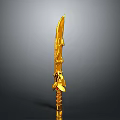 Decorative Ornate Golden Dagger With Intricate Handle And Sharp Blade Design