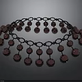Decorative Hanging Ornament With Black Ring Structure And Purple Red Beads For Home Decoration