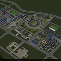Modern School Buildings Campus With Multiple Structures Sports Fields And Green Spaces