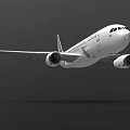 Modern White Passenger Airplane Flying With Twin Engines And Sleek Design