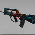 Futuristic Modern Rifle Design With Blue Red Accents And Tech Inspired Details 3d model