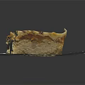 Delicious Square Layered Cake with Vanilla Cream and Chocolate Drizzle on White Paper