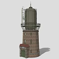 Industrial Lighthouse Equipment With Brick Tower Structure Top Glass Enclosure And Metal Railing Base