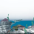 Aquatic Animals In Natural Marine Habitat With Coral Reefs Rocks And Plants