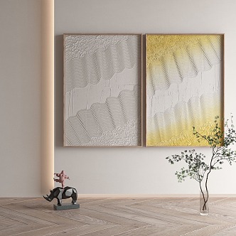 modern abstract painting decorative painting 3d model