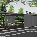 Modern Corridor Park Recreation Corridor 3d model