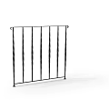 Black Metal Railing With Vertical Twisted Bars And Decorative Curved Ends
