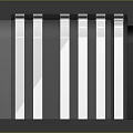 Contemporary Modern Metal Bench Featuring Sleek Striped Design And Reflective Base