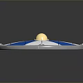 Classic Shield With Blue And White Stripes And Golden Sphere Center Design
