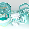 Kids Sweet Experience Space With Interactive Installations Cloud And Heart Shaped Decor 3d model