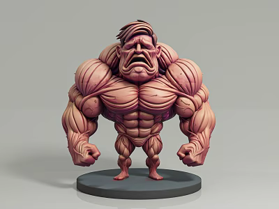 Muscular Man 3D Model With Detailed Muscles Strong Build Standing On Black Base 3d model Muscular Man 3D Model With Detailed Muscles Strong Build Standing On Black Base 3d model