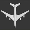 White Passenger Airplane With Four Engines And Reflective Exterior Surface 3d model