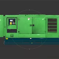 Green Mobile Silent Generator With Control Panel Ventilation Grilles And Stable Base 3d model