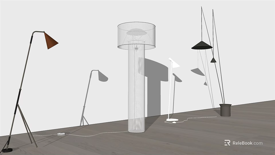 Modern Floor Lamps With Various Sleek Contemporary Designs For Interior 3d model