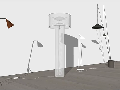 Modern Floor Lamps With Various Sleek Contemporary Designs For Interior 3d model