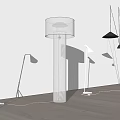 Modern Floor Lamps With Various Sleek Contemporary Designs For Interior 3d model