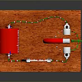Cola Cola Can Science Experiment Model With Wooden Base Red Green Coils And Metal Stands