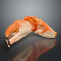 Shiny Orange And White Crab Claw On Dark Background With Reflection 3d model
