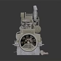 Industrial Engine Generator Equipment With Multiple Cylinders And Cooling Pipes 3d model