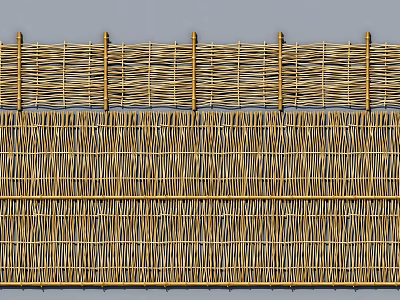 Natural Bamboo Woven Fence Design For Outdoor Garden Decoration And Privacy 3d model