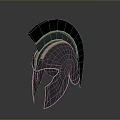 Ancient Weapon Gear Spartan Style Helmet With Metallic Finish Black Crest And Gold Accents