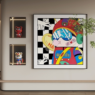 Cartoon Hanging Paintings Cartoon Hanging Paintings Children Hanging Paintings 3d model