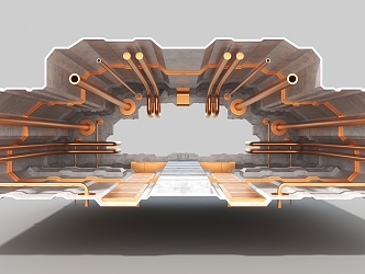 Mechanical channel sci-fi channel pipe hard surface modeling high-tech industrial parts 3d model