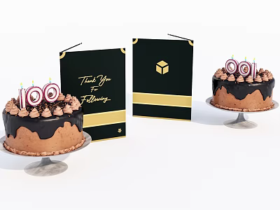 Birthday Cake Card 3d model