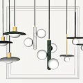 Modern Minimalist Pendant Lights with Metal Frames and Spherical Shades for Interior Decor