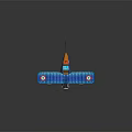 Vintage Blue Passenger Biplane With Italian Flag Colors Dual Propellers Red Wheels And Retro Design