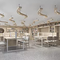 modern library 3d model