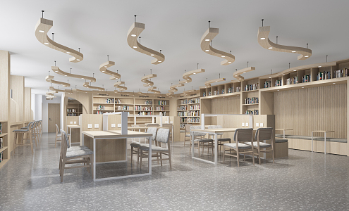 modern library 3d model