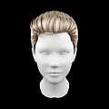White Head Model With Blonde Short Hair And Visible Facial Organs