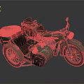 Vintage Classic Motorcycle With Sidecar And Retro Metallic Green Design