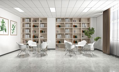 Modern Reading Room Reading Room 3d model