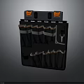 Black Tool Organizer Board With Orange Accents Key Holder And Screwdriver Slots