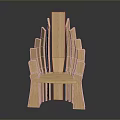 Unique Modern Wooden Chair Design With Vertical Slats And Light Wood Tone