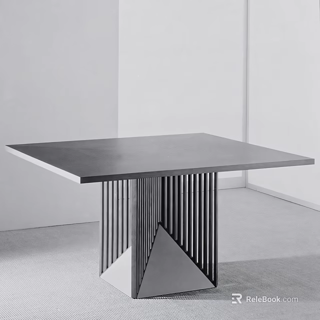 Modern Bar Counter Interior Design With Sleek Metal Frame And Stone Top 3d model 