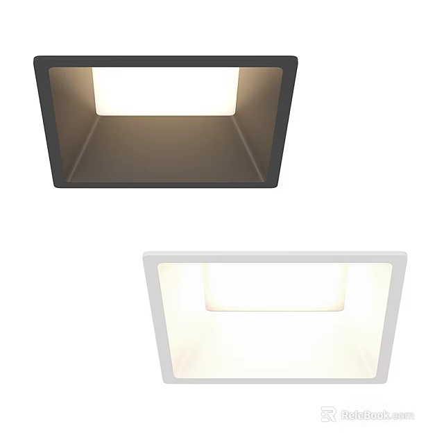 Modern Square Downlights Spotlights Black And White Recessed Ceiling Lighting 3d model 