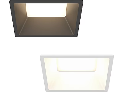 Modern Square Downlights Spotlights Black And White Recessed Ceiling Lighting 3d model